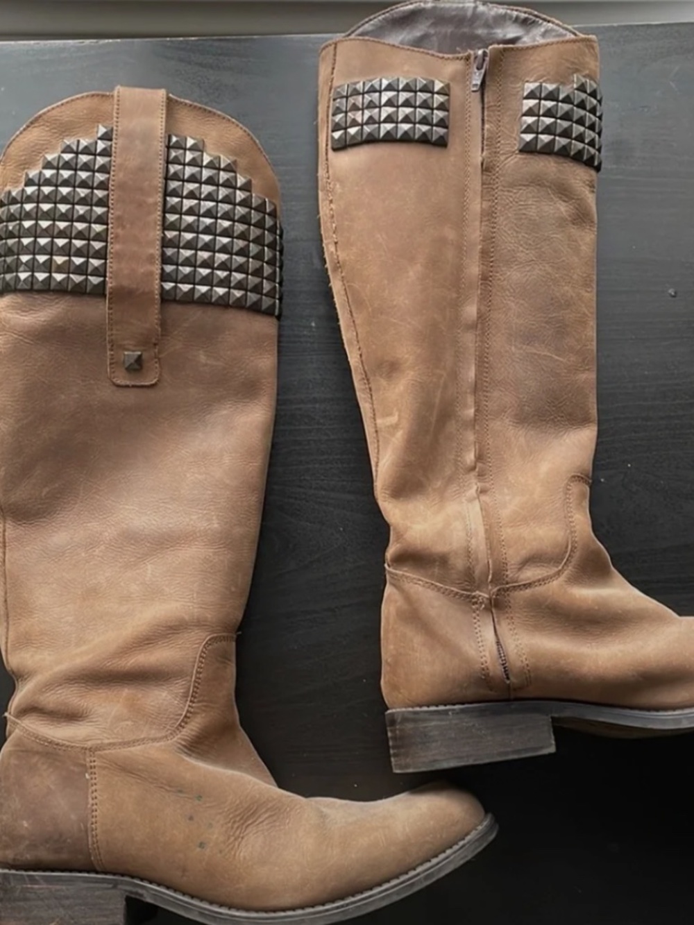 Steve Madden Studded LEATHER Boots 9.5